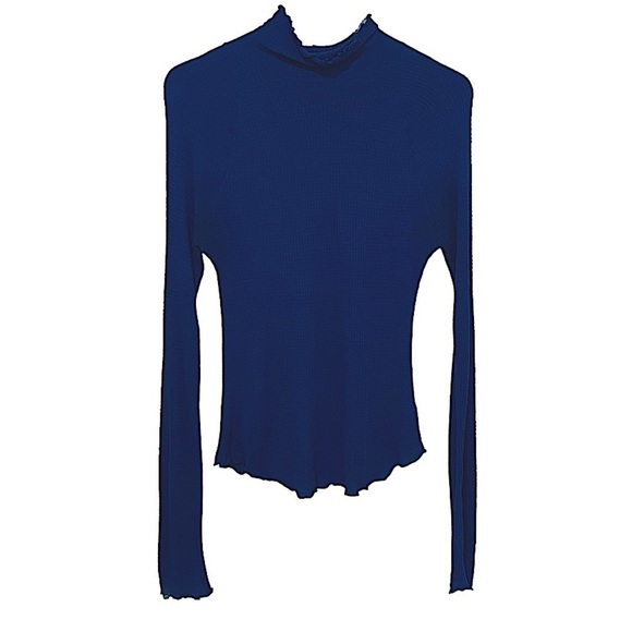 INTIMATELY FREE PEOPLE - SIZE SMALL - MOCK NECKLINE - LETTUCE HEMLINE B1 - Picture 2 of 8